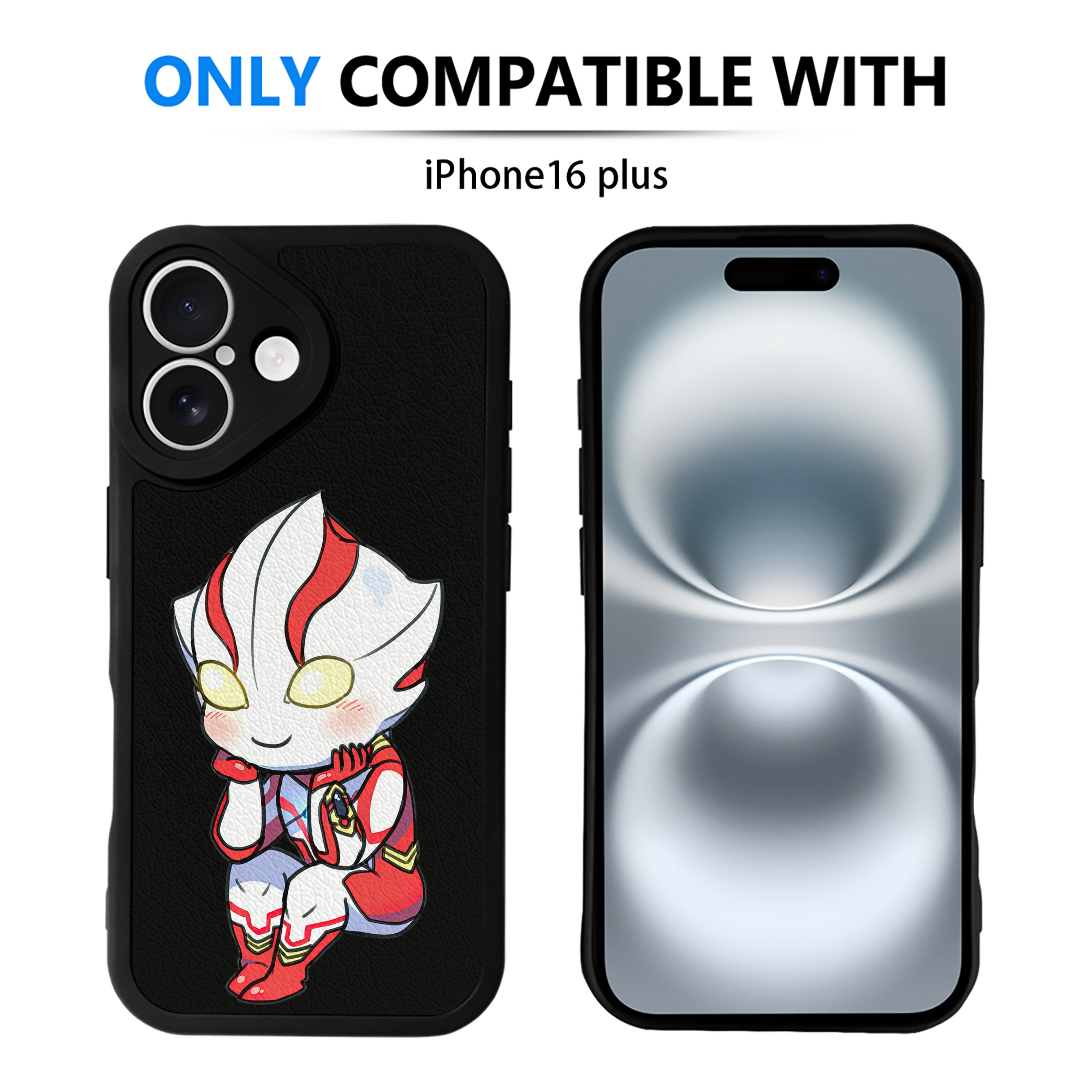 （画像用） ウルトラマン Ultraman 【iPhone 16シリーズ対応】シリコンスマホケース（レザー調） 材質：シリコン